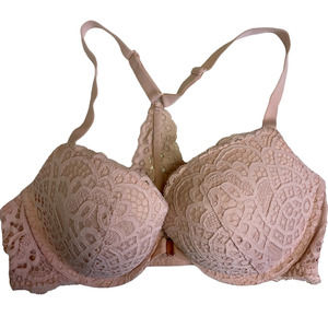 AUDEN 34C Bra Blush Pink Front Closure Padded The Radiant